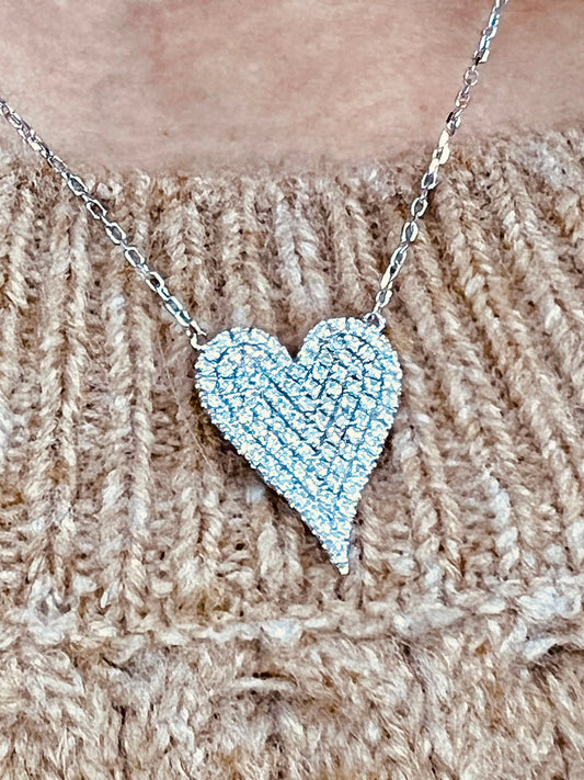 14k Gold Heart Diamond Necklace