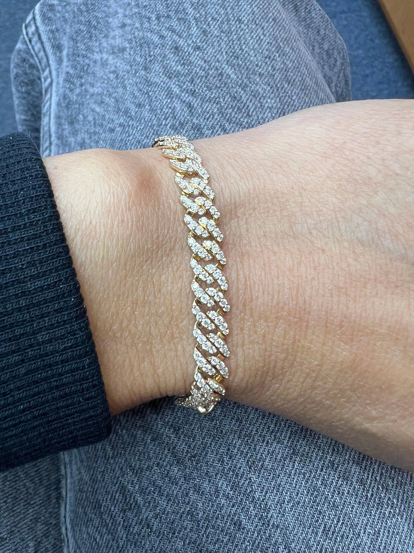 14k Pave Cuban Link Diamond Bracelet