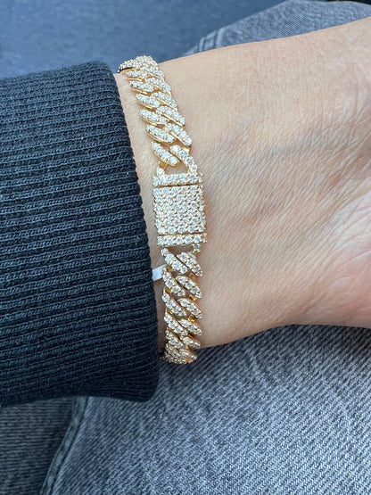 14k Pave Cuban Link Diamond Bracelet