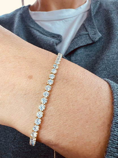 Sterling Silver Diamond Cubic Zirconia Tennis Bracelet