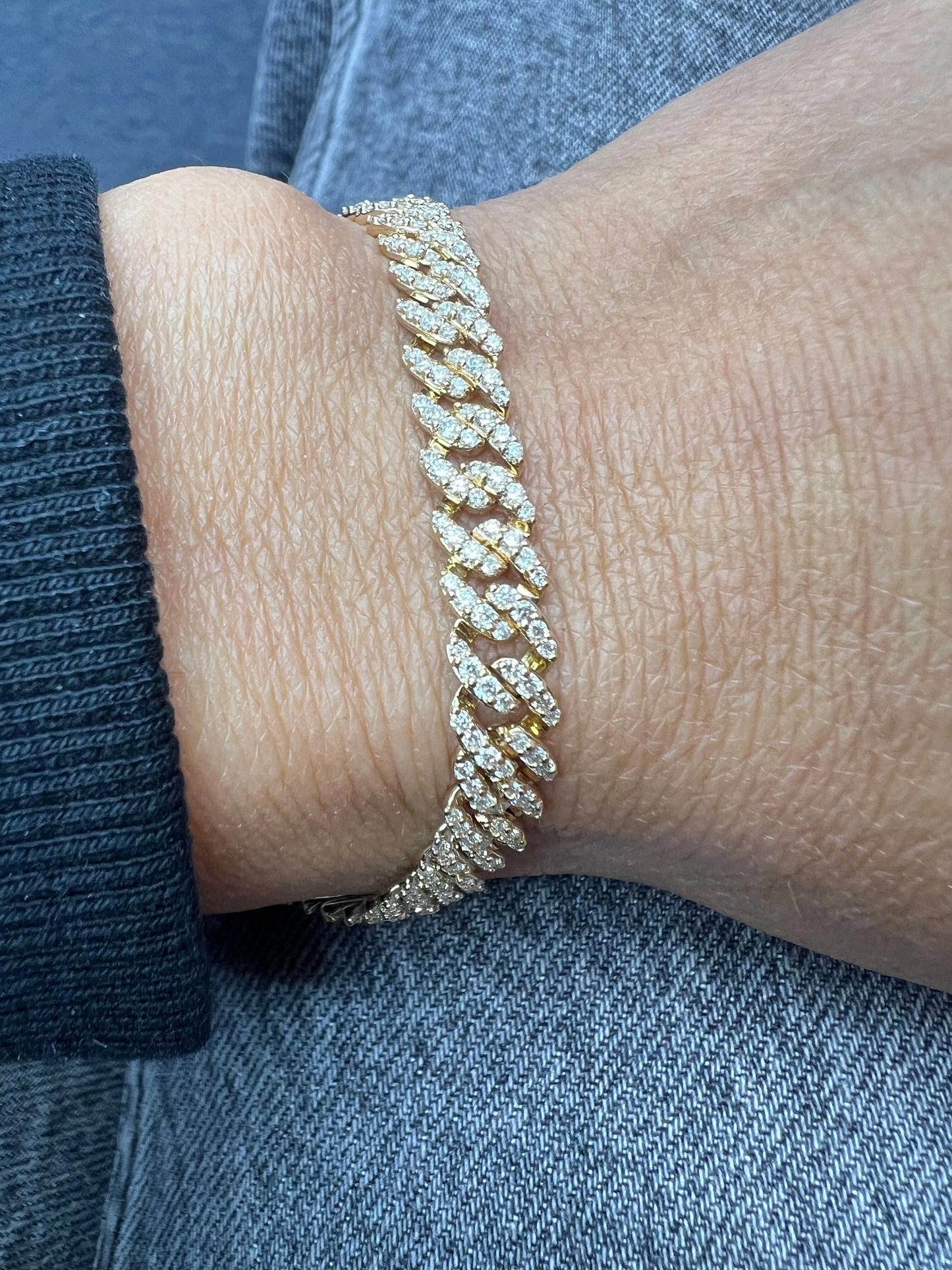 14k Pave Cuban Link Diamond Bracelet