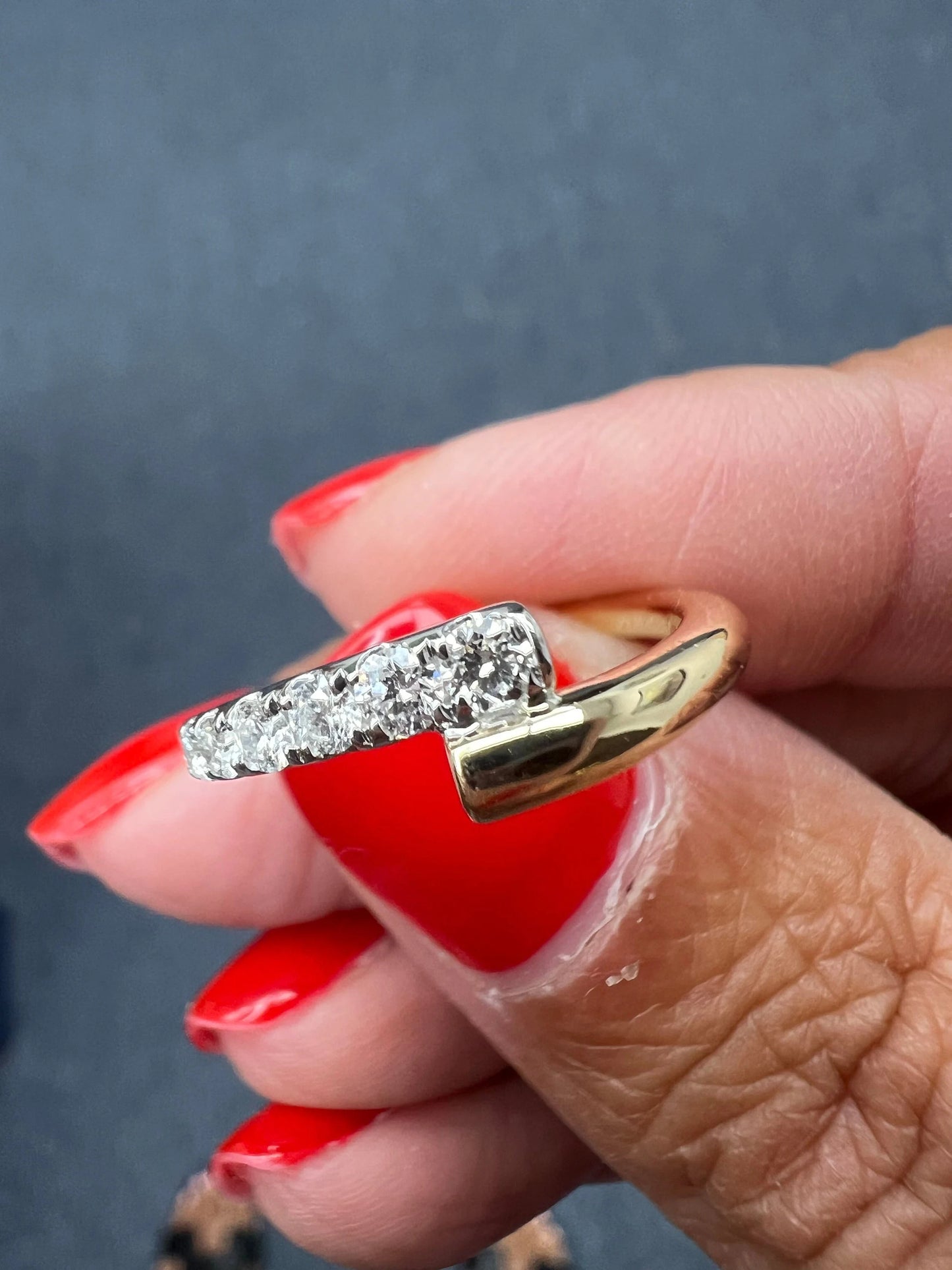 14k Gold Designer Diamond Wrap Ring