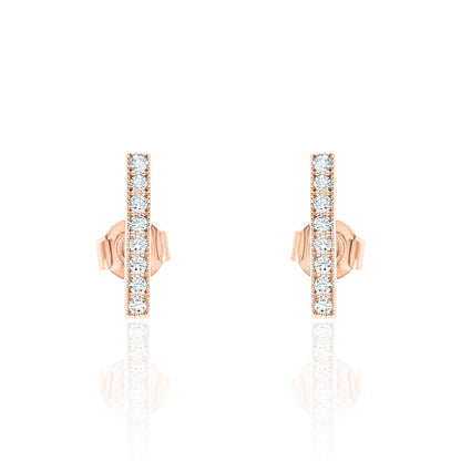 14k Bar Studs Diamond Earrings