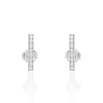 14k Bar Studs Diamond Earrings