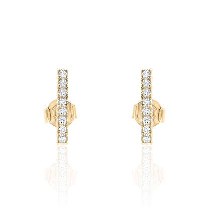 14k Bar Studs Diamond Earrings